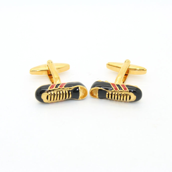 Goldtone Shoe Cuff Links With Jewelry Box - Ferrecci USA 