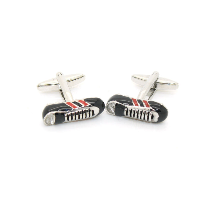 Silvertone Shoe Cuff Links With Jewelry Box - Ferrecci USA 