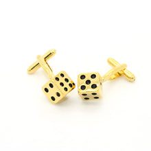 Load image into Gallery viewer, Goldtone Dice Cuff Links With Jewelry Box - Ferrecci USA 
