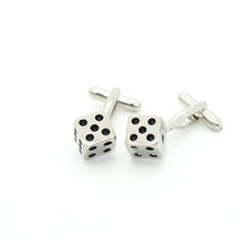 Load image into Gallery viewer, Silvertone Dice Cuff Links With Jewelry Box - Ferrecci USA 
