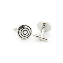 Load image into Gallery viewer, Silvertone Round Cuff Links With Jewelry Box - Ferrecci USA 
