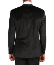 Load image into Gallery viewer, Enzo Black Slim Fit Velvet Shawl Collar Tuxedo Blazer - Ferrecci USA 
