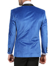 Load image into Gallery viewer, Enzo Royal Blue Slim Fit Velvet Shawl Tuxedo Blazer - Ferrecci USA 
