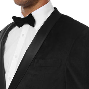 Enzo Black Slim Fit Velvet Shawl Collar Tuxedo Blazer - Ferrecci USA 