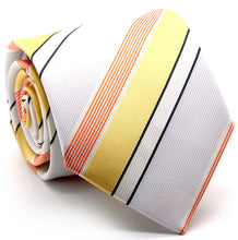 Load image into Gallery viewer, Mens Dads Classic Yellow Striped Pattern Business Casual Necktie &amp; Hanky Set EO-11 - Ferrecci USA 
