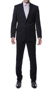 Ernesto Black Pinstripe Slim Fit 2 Piece Suit - Ferrecci USA 