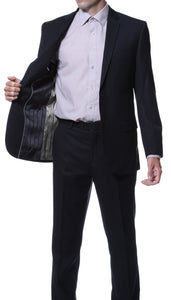 Ernesto Black Pinstripe Slim Fit 2 Piece Suit - Ferrecci USA 