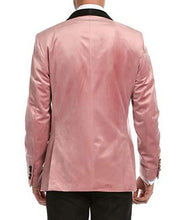 Load image into Gallery viewer, Enzo Pink Slim Fit Velvet Shawl Tuxedo Blazer - Ferrecci USA 
