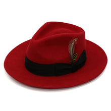 Load image into Gallery viewer, Ferrecci Red w Black Band Premium Wool Fedora Hat - Ferrecci USA 
