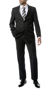 Mens 2 Button Charcoal Regular Fit Suit - Ferrecci USA 