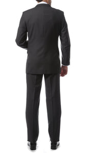 Mens 2 Button Charcoal Regular Fit Suit - Ferrecci USA 