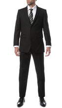 Load image into Gallery viewer, Premium FNL22R Mens 2 Button Regular Fit Black Suit - Ferrecci USA 
