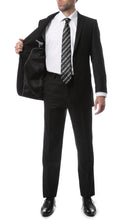 Load image into Gallery viewer, Mens 2 Button Black Regular Fit Suit - Ferrecci USA 
