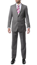 Load image into Gallery viewer, Mens 2 Button Grey Regular Fit Suit - Ferrecci USA 
