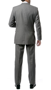 Mens 2 Button Grey Regular Fit Suit - Ferrecci USA 