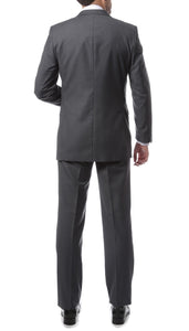 Premium FNL22R Mens 2 Button Regular Fit Heather Grey Suit - Ferrecci USA 
