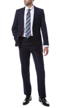 Load image into Gallery viewer, Mens 2 Button Navy Blue Regular Fit Suit - Ferrecci USA 

