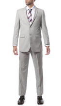Load image into Gallery viewer, Mens 2 Button Light Grey Regular Fit Suit - Ferrecci USA 
