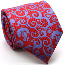 Load image into Gallery viewer, Mens Dads Classic Red Paisley Pattern Business Casual Necktie &amp; Hanky Set FO-3 - Ferrecci USA 
