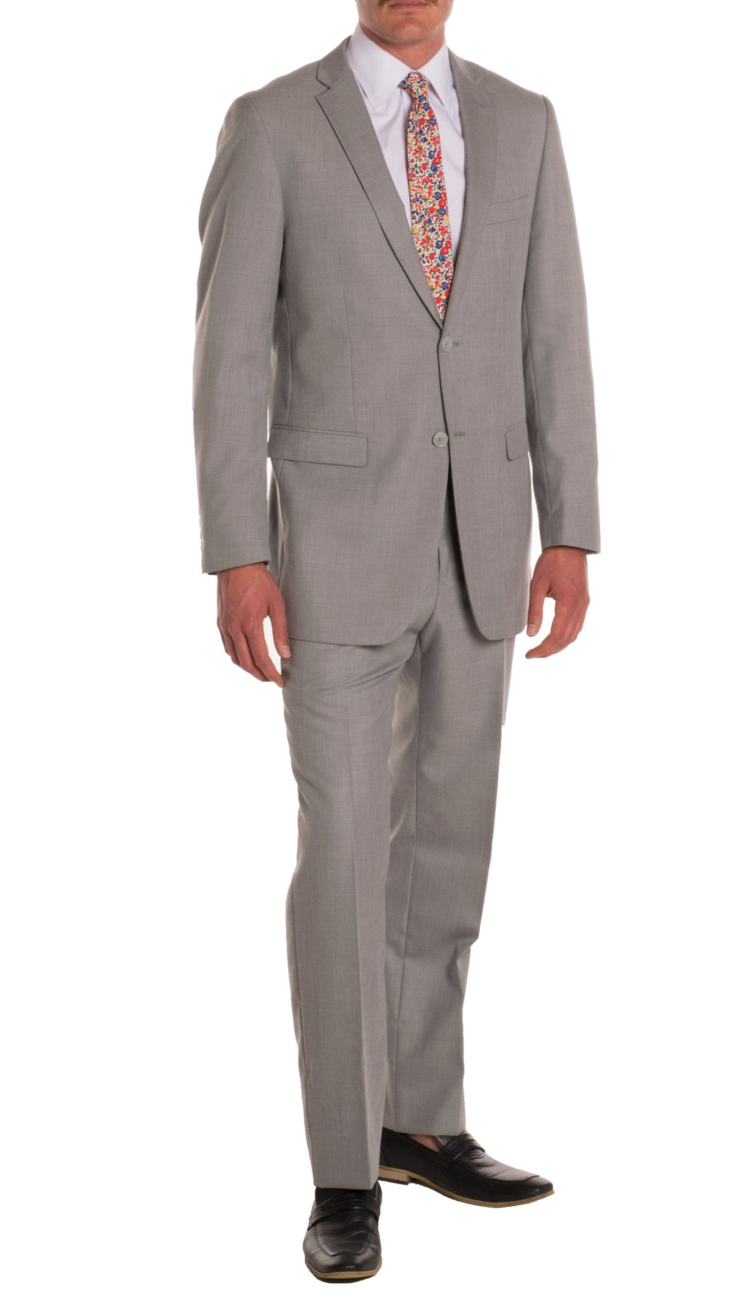 Ford Light Grey Regular Fit 2 Piece Suit - Ferrecci USA 
