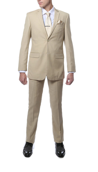 FS22 Mens Tan Regular Fit 2 Piece Suit - Ferrecci USA 