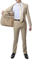 Load image into Gallery viewer, FS22 Mens Tan Regular Fit 2 Piece Suit - Ferrecci USA 
