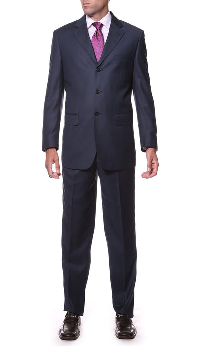 FS23 Navy Regular Fit 2pc 3 Button Suit - Ferrecci USA 