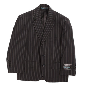 Boys Premium Black Pinstripe 3 Piece Vested Suit - Ferrecci USA 