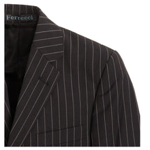 Load image into Gallery viewer, Boys Premium Black Pinstripe 3 Piece Vested Suit - Ferrecci USA 
