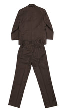 Load image into Gallery viewer, Boys Premium FSK32 Brown Pinstripe 3pc Suit - Ferrecci USA 
