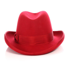 Load image into Gallery viewer, Ferrecci Wool Felt homburg Red Godfather Hat - Ferrecci USA 
