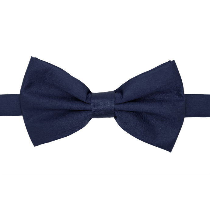 Gia Navy Blue Satine Adjustable Bowtie - Ferrecci USA 