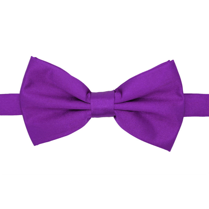 Gia Royal Purple Satine Adjustable Bowtie - Ferrecci USA 