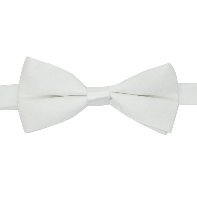 Gia White Satine Adjustable Bowtie - Ferrecci USA 