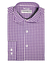 Load image into Gallery viewer, Purple Gingham Check Dress Shirt - Slim Fit - Ferrecci USA 
