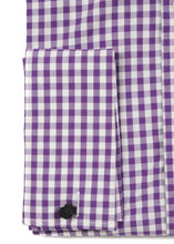 Load image into Gallery viewer, Purple Gingham Check French Cuff Regular Fit Shirt - Ferrecci USA 
