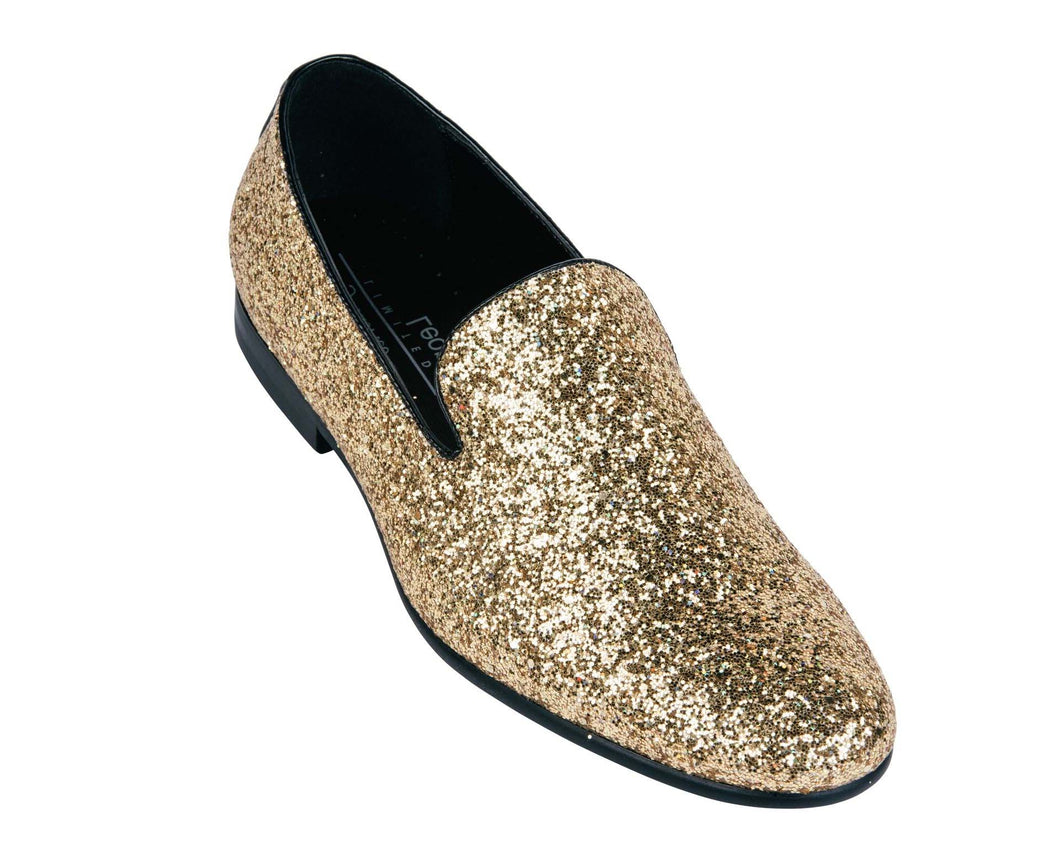 Sparkle Slip On Men's  Shoes Color Gold