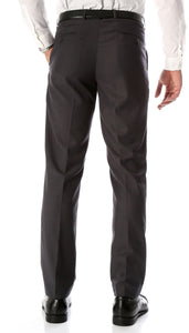 Ferrecci Men's Halo Charcoal Slim Fit Flat-Front Dress Pants - Ferrecci USA 