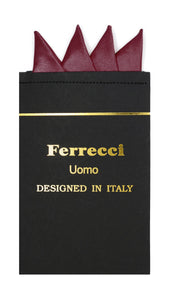 Pre-Folded Microfiber Burgundy Handkerchief Pocket Square - Ferrecci USA 