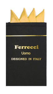 Pre-Folded Microfiber Gold Handkerchief Pocket Square - Ferrecci USA 