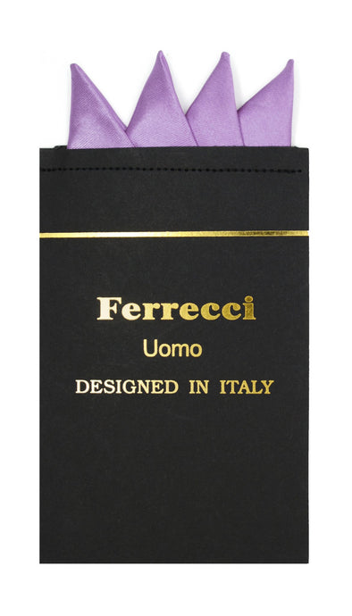 Pre-Folded Microfiber Lavender Handkerchief Pocket Square - Ferrecci USA 