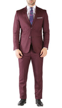 Load image into Gallery viewer, Ferrecci Hart 3 Piece Slim Fit Burgundy Suit - Ferrecci USA 
