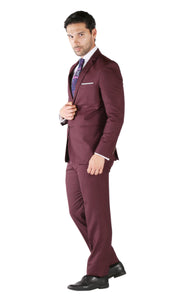 Ferrecci Hart 3 Piece Slim Fit Burgundy Suit - Ferrecci USA 