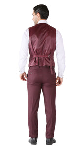 Ferrecci Hart 3 Piece Slim Fit Burgundy Suit - Ferrecci USA 