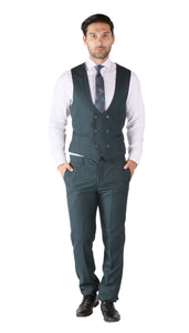 Ferrecci Hart 3 Piece Slim Fit Teal Suit - Ferrecci USA 