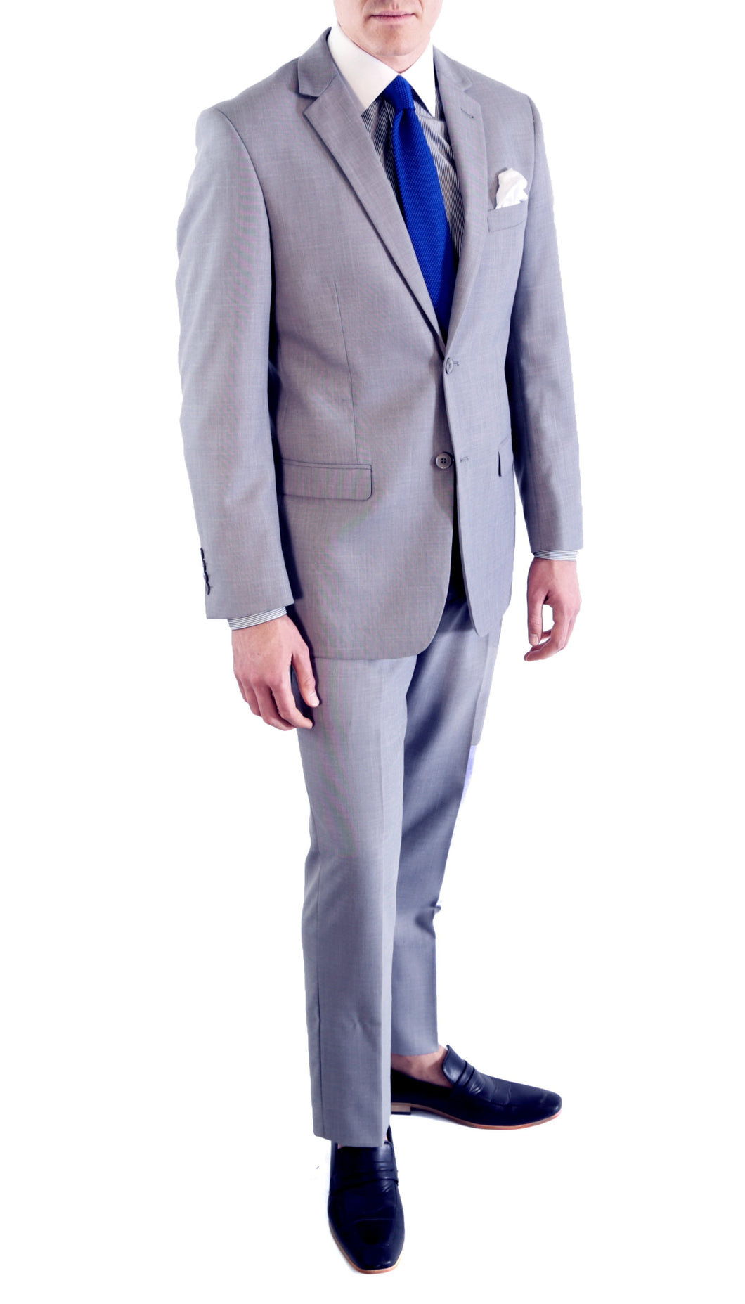HART 2 Piece Light Grey Slim Fit Suit - Ferrecci USA 