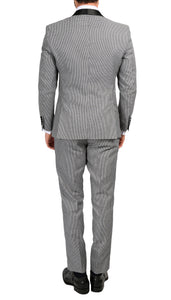 Ferrecci Men's Hilton Skinny Slim Fit Houndstooth Shawl Lapel 2pc Tuxedo - Ferrecci USA 