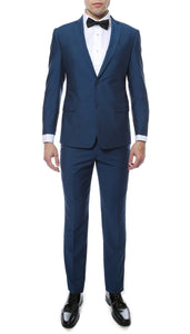 Hudson Indigo Blue Slim Fit 2 Piece Suit - Ferrecci USA 