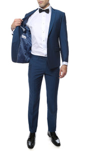 Hudson Indigo Blue Slim Fit 2 Piece Suit - Ferrecci USA 