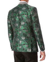 Load image into Gallery viewer, Men&#39;s Hugo Green Floral Modern Fit Shawl Collar Tuxedo Blazer - Ferrecci USA 
